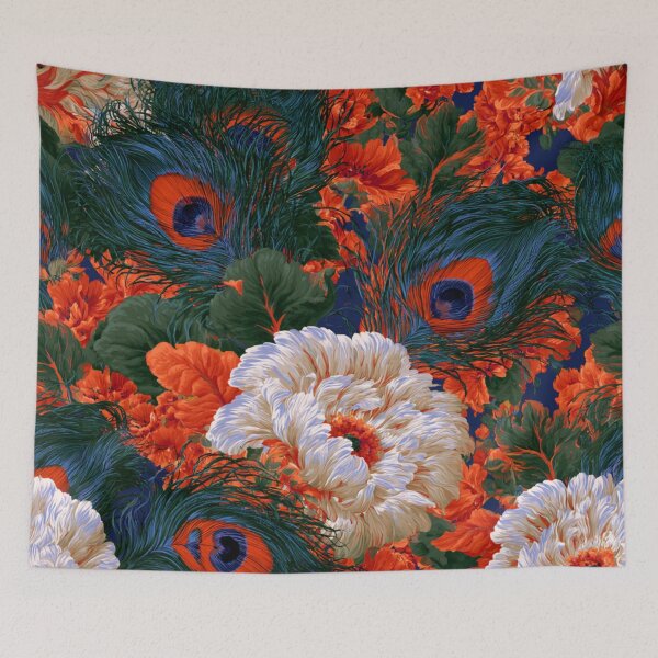 Item preview, Stunning colorful peacock floral feather designed and sold by dcrc.