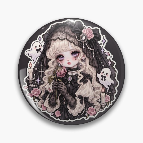 Item preview, Little Mourning Doll | Creepy Cute Pastel Gothic Porcelain Art designed and sold by DmaarGroup.
