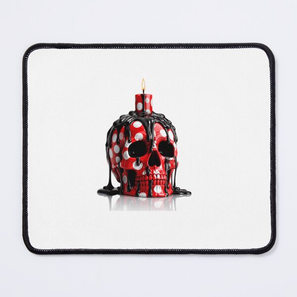Item preview, Melting Polka Dot Skull Candle Spooky Gothic Art designed and sold by YourColorsWall.