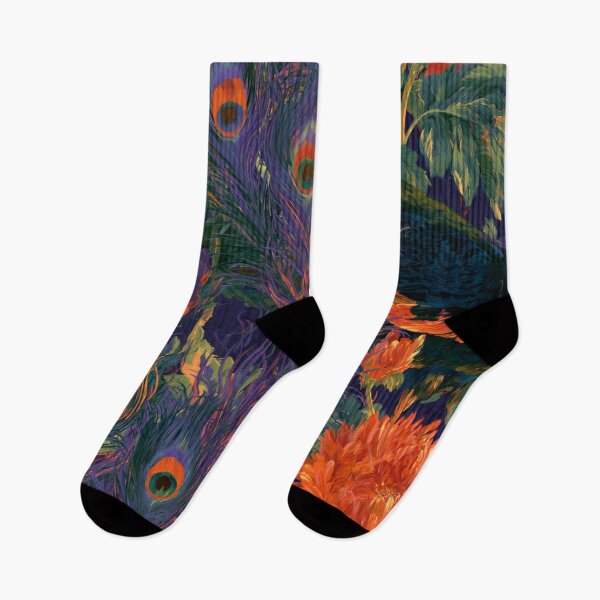 Item preview, Stunning colorful peacock floral feather designed and sold by dcrc.