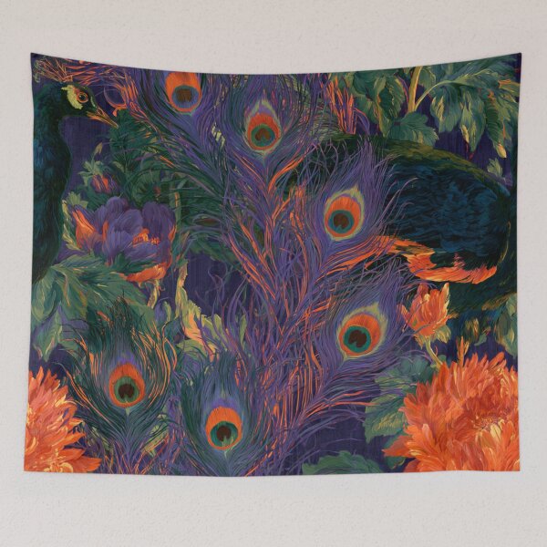 Item preview, Stunning colorful peacock floral feather designed and sold by dcrc.