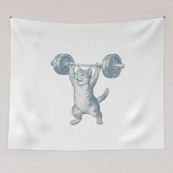 Item preview, Funny Cat Gym Deadlift Cat Workout  designed and sold by roartusa.