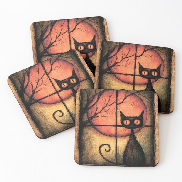 Item preview, A black cat and a full moon. designed and sold by MagelliShop.
