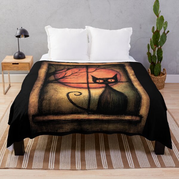 Item preview, A black cat and a full moon. designed and sold by MagelliShop.