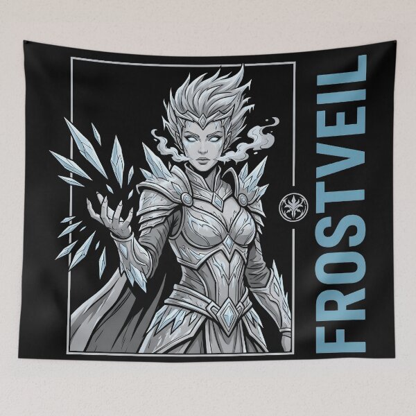 Item preview, Frostborn Ice Warrior Fantasy Character | Winter Warrior Anime Style designed and sold by StickerNestYou.