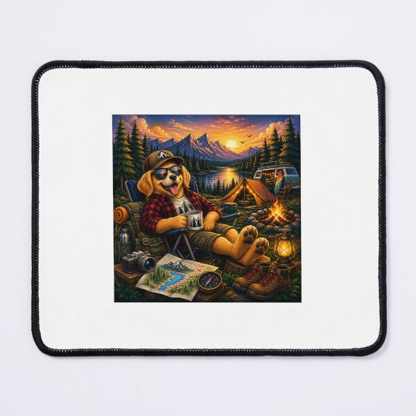 Item preview, Vintage Camping Dog Mountain Adventure Design designed and sold by lovepower.