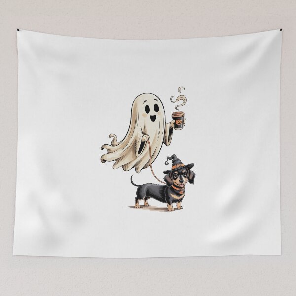 Item preview, Ghost Walking a Costume Dachshund designed and sold by jkrphoto.