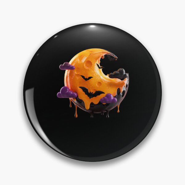 Item preview, Melting Spooky Moon Halloween Bats Purple Clouds designed and sold by YourColorsWall.