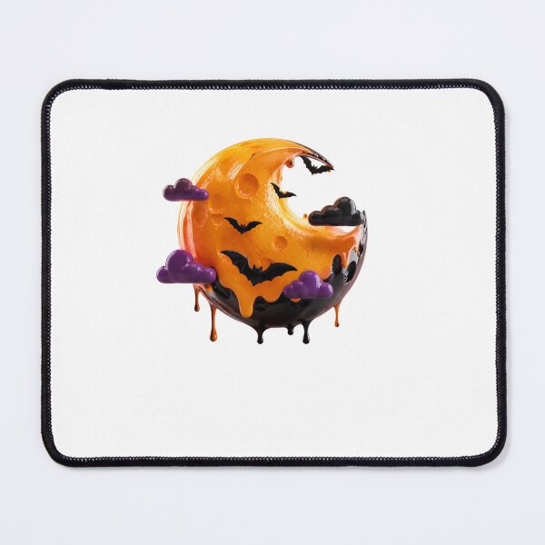 Item preview, Melting Spooky Moon Halloween Bats Purple Clouds designed and sold by YourColorsWall.