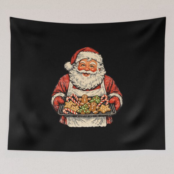 Item preview, Vintage Santa Claus Baking Christmas Cookies Retro 1950s Art Gift designed and sold by Artycom.