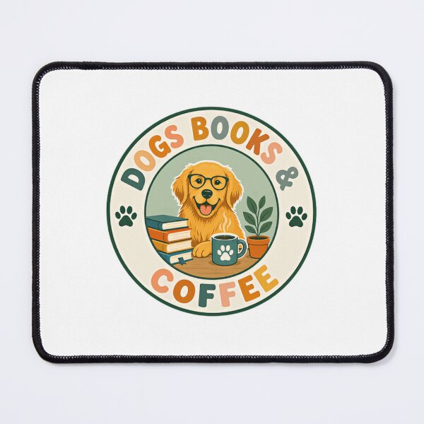 Item preview, Dogs Books & Coffee Golden Retriever Dog Lover Bookworm Coffee Drinker designed and sold by SkeletonsDanger.