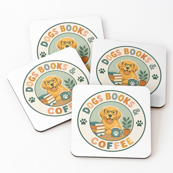 Item preview, Dogs Books & Coffee Golden Retriever Dog Lover Bookworm Coffee Drinker designed and sold by SkeletonsDanger.
