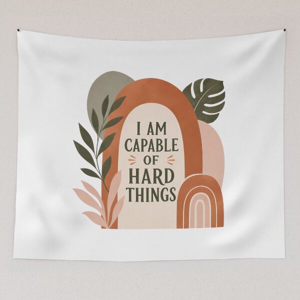 Item preview, I Am Capable Of Hard Things Boho Arch Affirmation designed and sold by BobbyTee Merch.