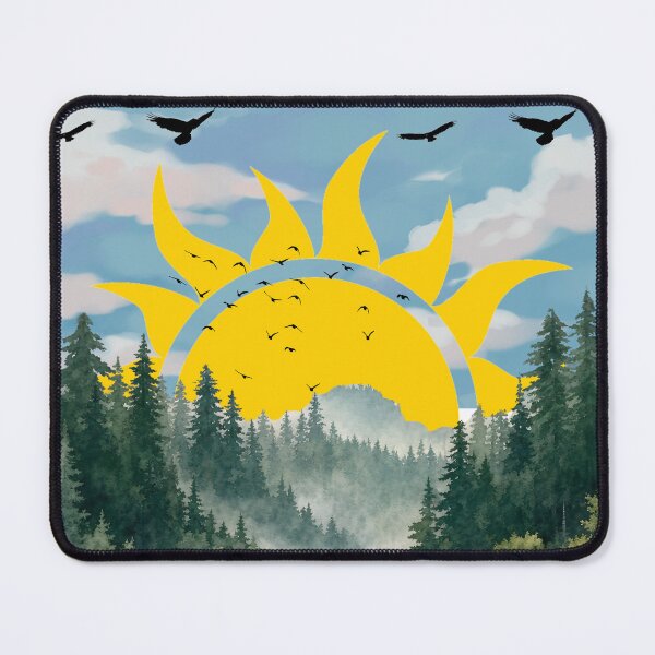 Item preview, Sunburst Forest Over Peaceful Mountain Lake designed and sold by DKSH1234.