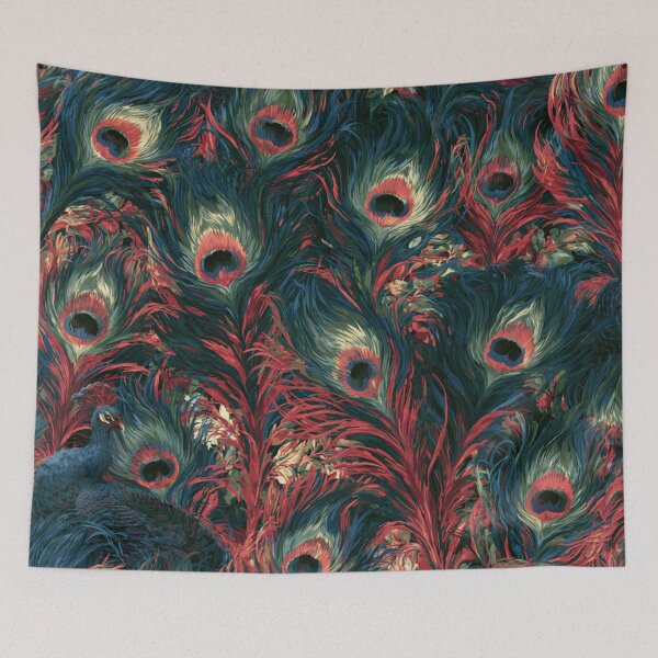 Item preview, Stunning colorful peacock floral feather designed and sold by dcrc.