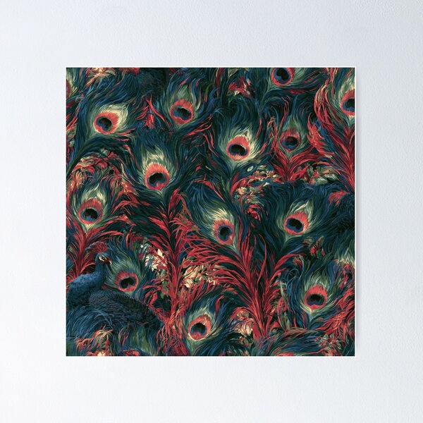 Item preview, Stunning colorful peacock floral feather designed and sold by dcrc.