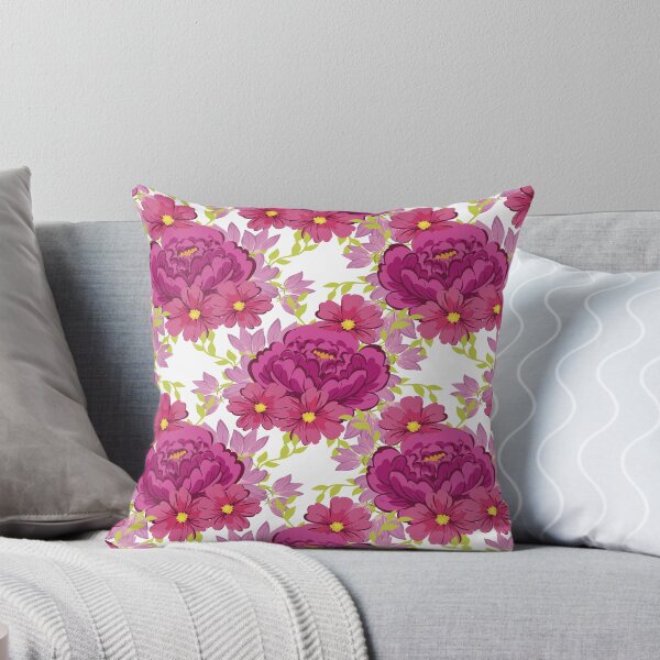 Item preview, Magenta Peony Bloom — Bold Floral Pattern on White designed and sold by Johnnies.