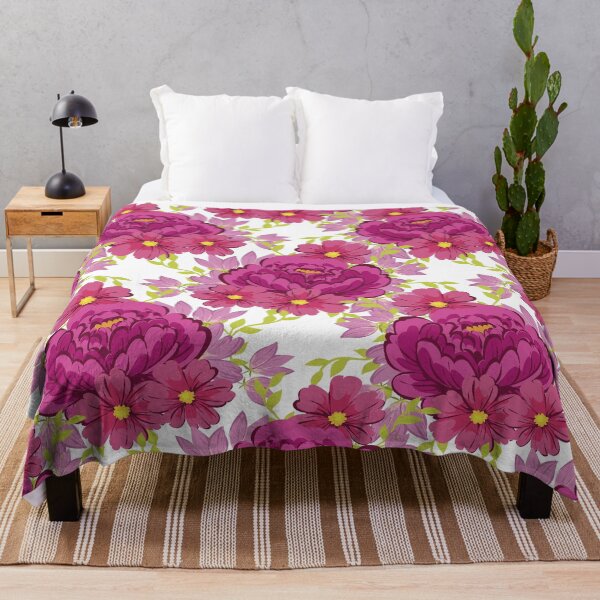 Item preview, Magenta Peony Bloom — Bold Floral Pattern on White designed and sold by Johnnies.