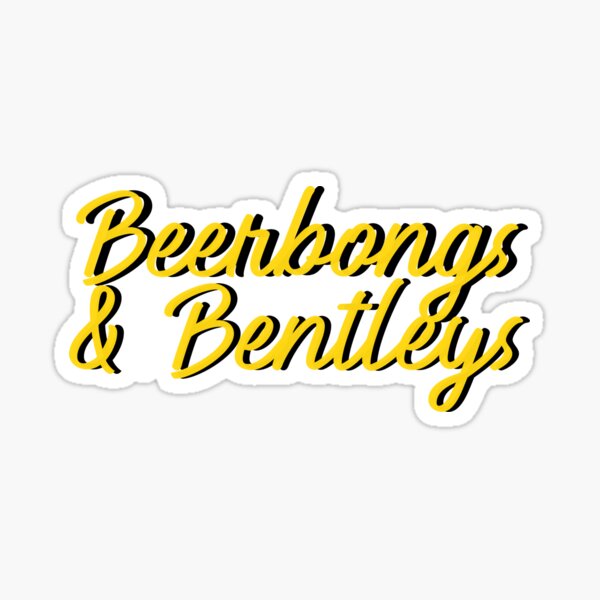 Beerbongs and Bentleys album cover Sticker for Sale by jennarylee01