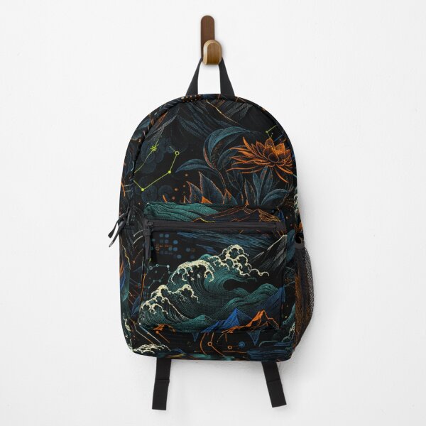 Item preview, Japanese Mountain Waves Golden Lotus Pattern designed and sold by suha-art.