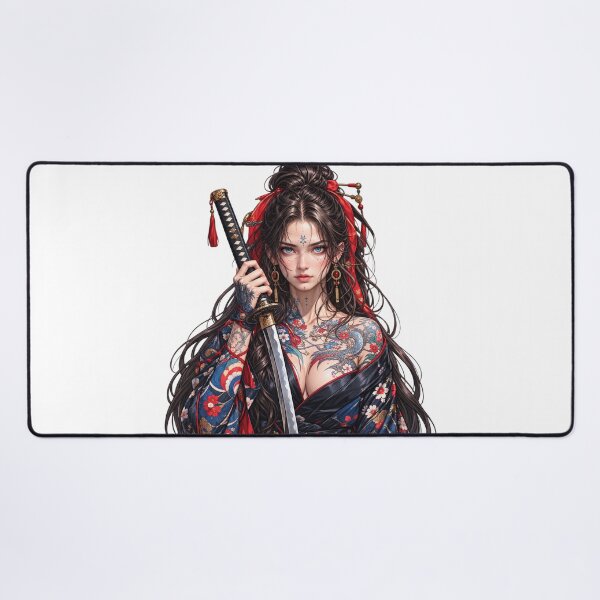 Item preview, Tattooed Samurai Warrior Woman with Katana designed and sold by PixoPrintables.