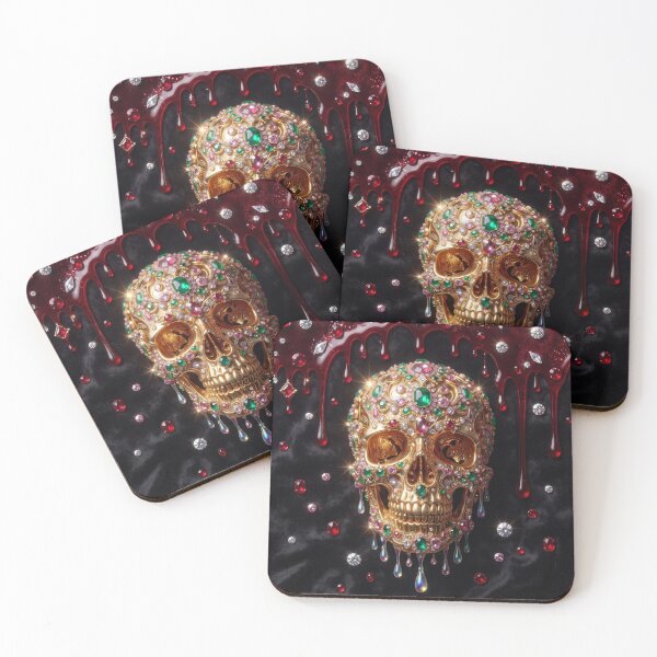 Item preview, Opulent Crimson Skull & Crystal Heart Mug Wrap designed and sold by elglotonmusical.