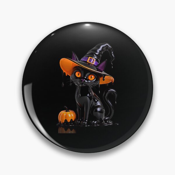 Item preview, Melting Black Cat Witch Hat Halloween Pumpkin designed and sold by YourColorsWall.