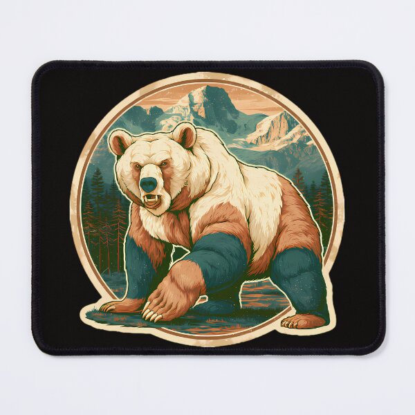 Item preview, Vintage Grizzly Bear Mountain Badge designed and sold by Structure-Blue.