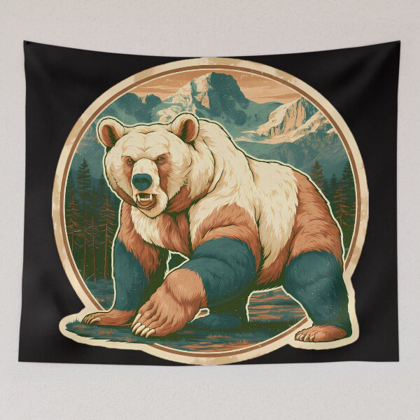 Item preview, Vintage Grizzly Bear Mountain Badge designed and sold by Structure-Blue.