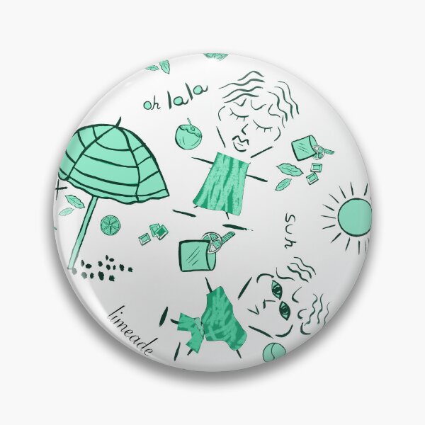 Item preview, Chic Summer Beach Doodle Seamless Pattern - Retro Resort Vibes Mint designed and sold by altastudio.