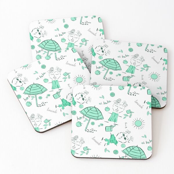 Item preview, Chic Summer Beach Doodle Seamless Pattern - Retro Resort Vibes Mint designed and sold by altastudio.