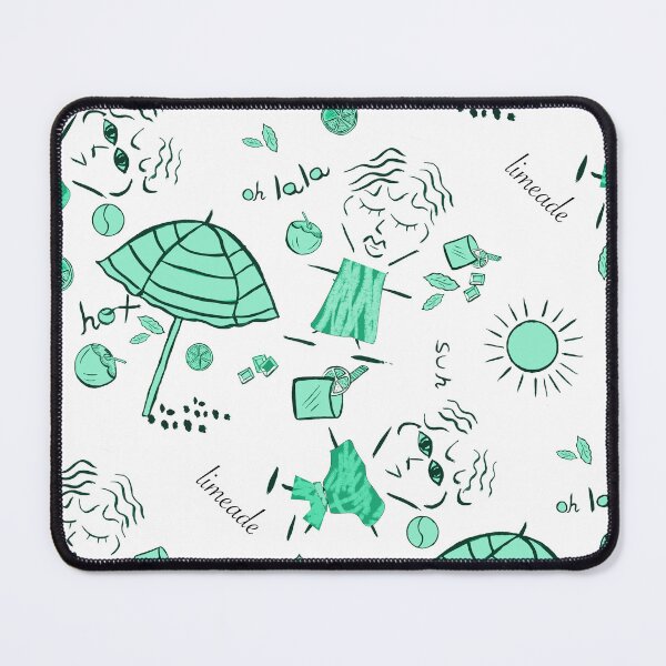 Item preview, Chic Summer Beach Doodle Seamless Pattern - Retro Resort Vibes Mint designed and sold by altastudio.