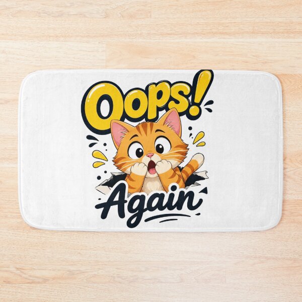 Item preview, Oops! Again – Funny Cute Cat designed and sold by MR4me.