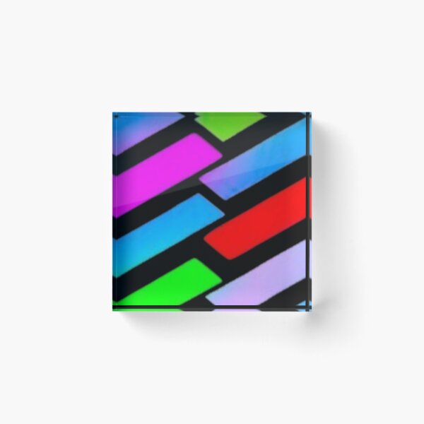 Item preview, Abstract Neon Rainbow Geometric Stripe Pattern designed and sold by Nexus Space.
