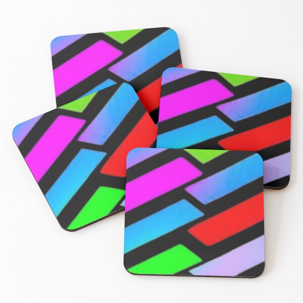 Item preview, Abstract Neon Rainbow Geometric Stripe Pattern designed and sold by Nexus Space.