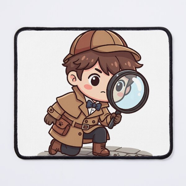 Item preview, Detective Toby Finding Clue - Cute Mascot  designed and sold by fuhadislam.