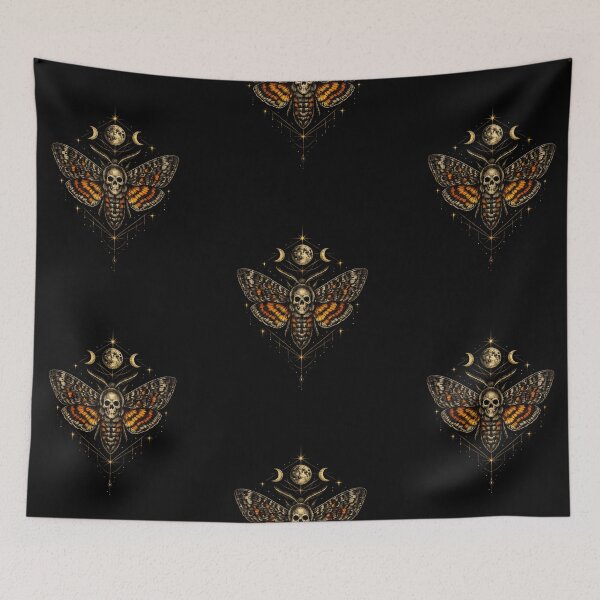 Item preview, Acherontia Atropos Death’s-Head Hawkmoth – Gothic Skull Moth Art designed and sold by Anyshca.