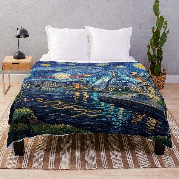 Item preview, Central City Starry Night Comic Art Landscape designed and sold by Bad-Decisions-Designs.