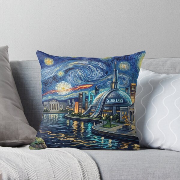 Item preview, Central City Starry Night Comic Art Landscape designed and sold by Bad-Decisions-Designs.