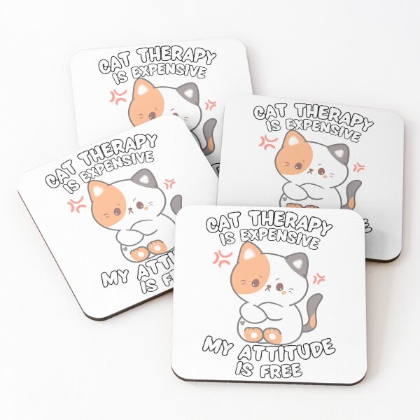 Item preview, Cat Therapy Is Expensive My Attitude Is Free Funny Sassy Cat  designed and sold by BellabdO.