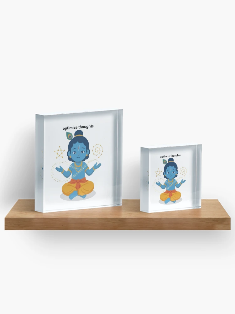 Thumbnail 3 of 5, Acrylic Block, optimize thoughts | Developer Sticker | Programming Tech Humor designed and sold by BhaktiByte.