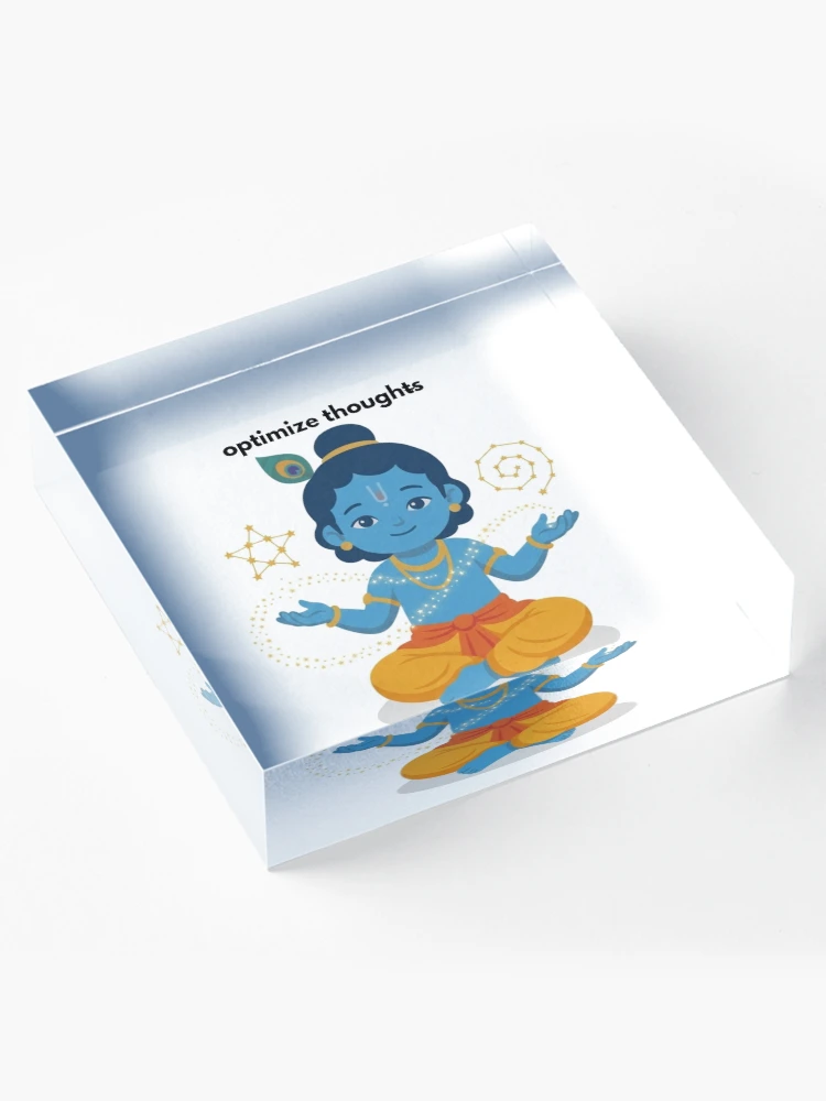 Thumbnail 4 of 5, Acrylic Block, optimize thoughts | Developer Sticker | Programming Tech Humor designed and sold by BhaktiByte.