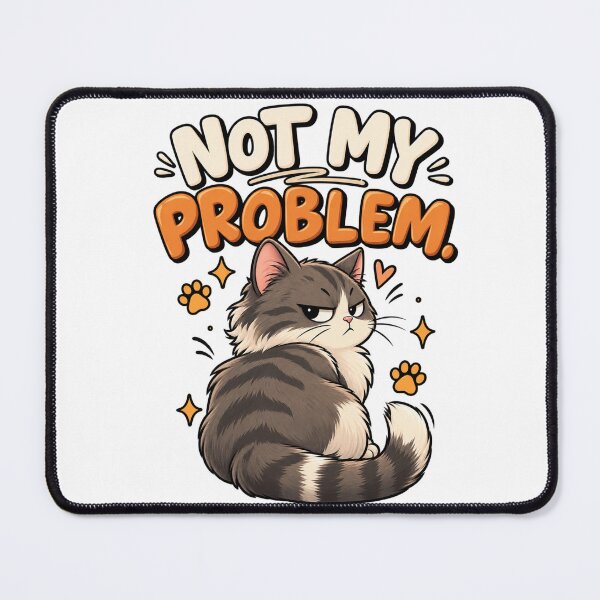 Item preview, Not My Problem – Grumpy Cute Cat Cartoon Design designed and sold by Kiinaaa.