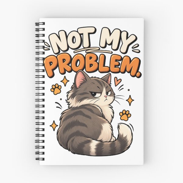 Item preview, Not My Problem – Grumpy Cute Cat Cartoon Design designed and sold by Kiinaaa.