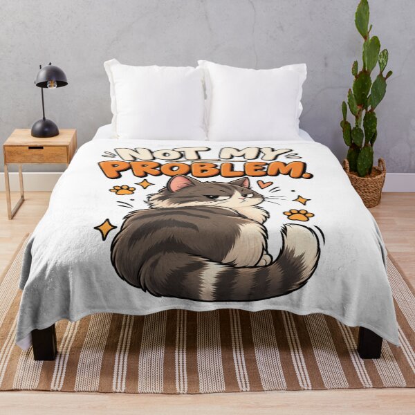 Item preview, Not My Problem – Grumpy Cute Cat Cartoon Design designed and sold by Kiinaaa.