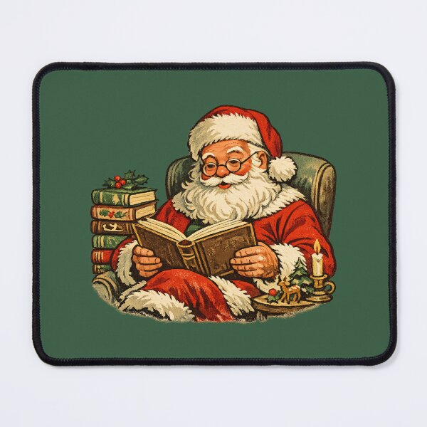 Item preview, Cozy Retro Santa Claus Reading Christmas Books 1960s Style Gift designed and sold by Artycom.