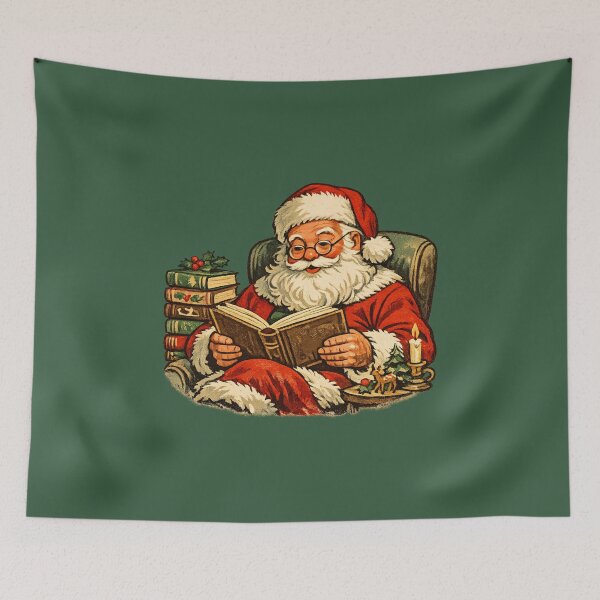Item preview, Cozy Retro Santa Claus Reading Christmas Books 1960s Style Gift  designed and sold by Artycom.