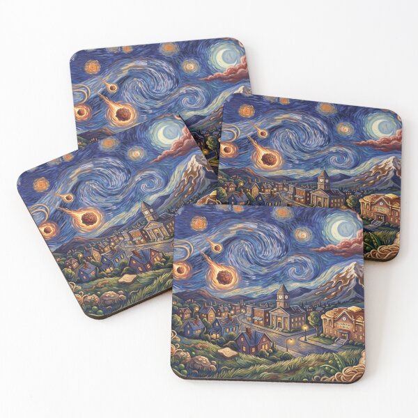 Item preview, Chewandswallow Starry Night Fantasy Landscape designed and sold by Bad-Decisions-Designs.
