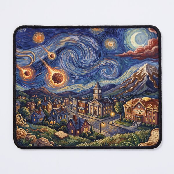 Item preview, Chewandswallow Starry Night Fantasy Landscape designed and sold by Bad-Decisions-Designs.