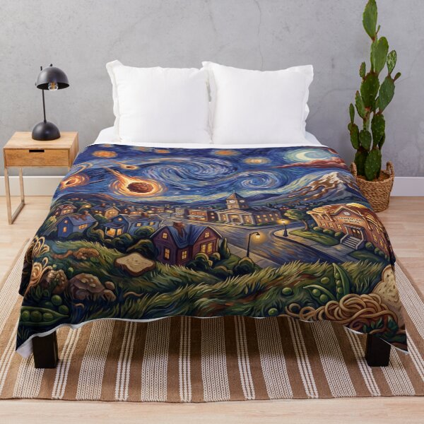 Item preview, Chewandswallow Starry Night Fantasy Landscape designed and sold by Bad-Decisions-Designs.